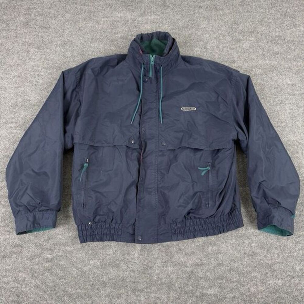 Vintage Freightliner Jacket Mens XL Blue 3-in-1 Fleece Lined Full Zip‎ Vented